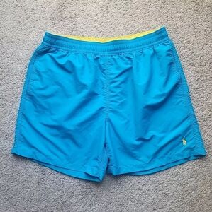 Polo Ralph Lauren Swim Trunks Men Large Blue Hybrid Board Shorts Surf Beach
